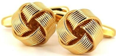 Gold Striped Knot Cufflinks