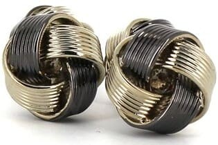 Silver and Black Striped Knot Cufflinks