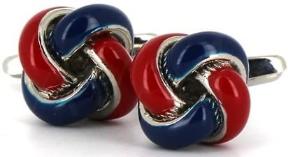 Red and Navy Knot Cufflinks