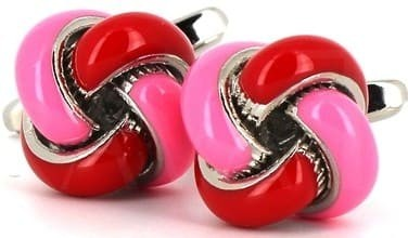 Red and Pink Knot Cufflinks