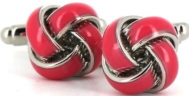 Dark Pink Knot Cufflinks