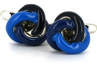 Tricolor Blue and Black Knot Cufflinks