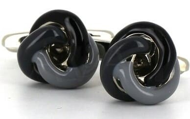 Tricolor Knot Cufflinks in Grey and Black