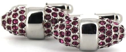 Oval Cufflinks with Lilac Specks