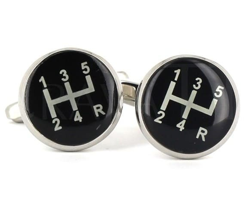 Black Gear Shift Cufflinks