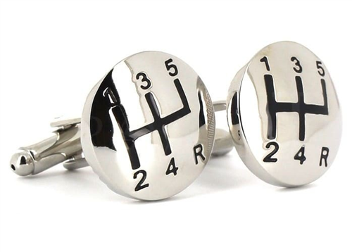 Silver Gear Shift Cufflinks