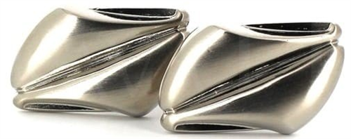 Silver Cufflinks with Central Stripe