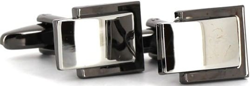Silver and Black Cufflinks