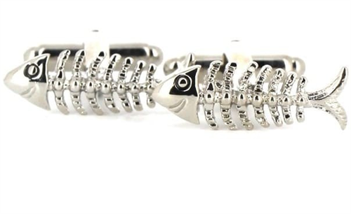 Silver Fishbone Cufflinks