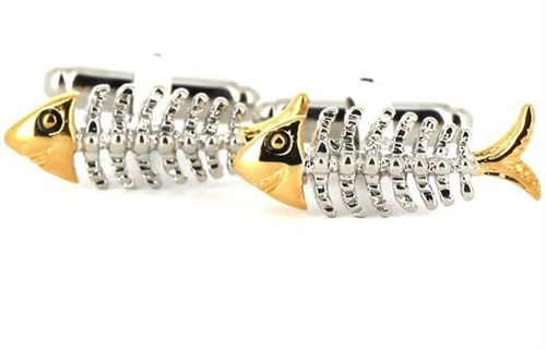 Fishbone Cufflinks - Silver Fishbones