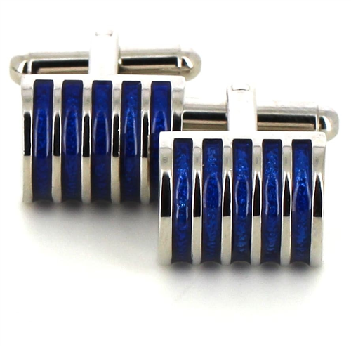 Blue Striped Cufflinks