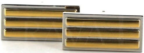 Rectangular Cufflinks with 3 Stripes