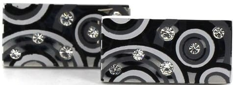 Rectangular Cufflinks with Sparkling Stones