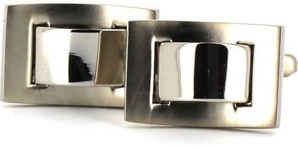 Rectangular Cufflinks with Convex Center
