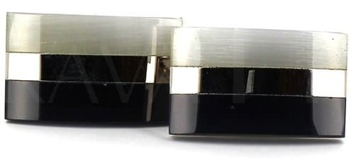 Rectangular Cufflinks with Stones