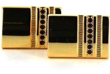 Rectangular Cufflinks with V Stones
