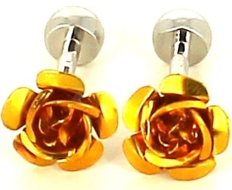 Yellow Rose Cufflinks