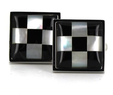 Black and White Checkerboard Cufflinks