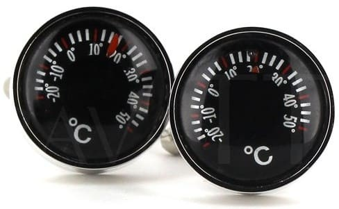 Black Thermometer Cufflinks