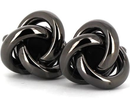 Black Smooth Triple Knot Cufflinks