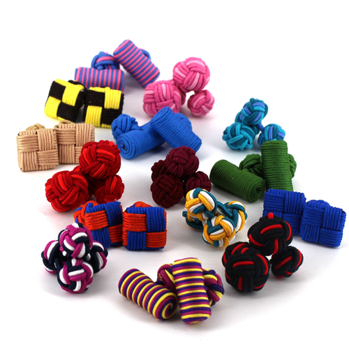 SET OF 15 BRAIDED CUFFLINKS