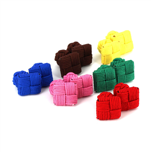 SET OF 6 SQUARE BRAIDED CUFFLINKS