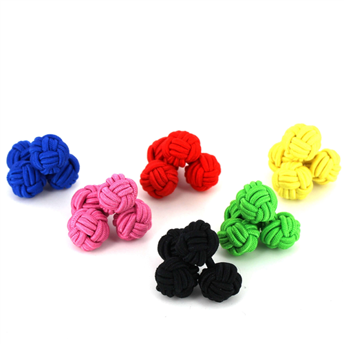 SET OF 6 DOUBLE BALL KNOT CUFFLINKS