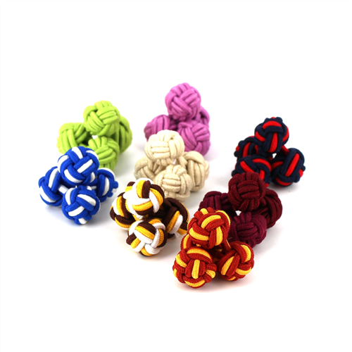 SET OF 8 DOUBLE BALL KNOT CUFFLINKS