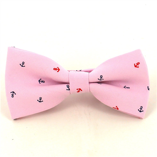 Light Pink Anchor Bow Tie