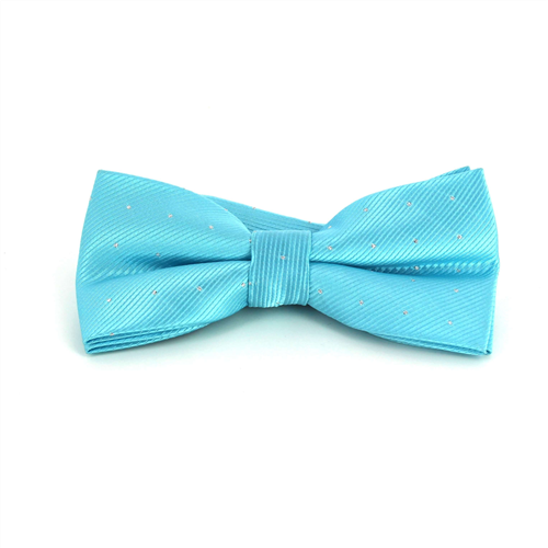 Aqua Blue Bow Tie with Shimmering Dots