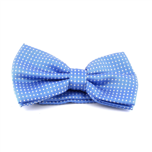 Light Blue Bow Tie with White Dots
