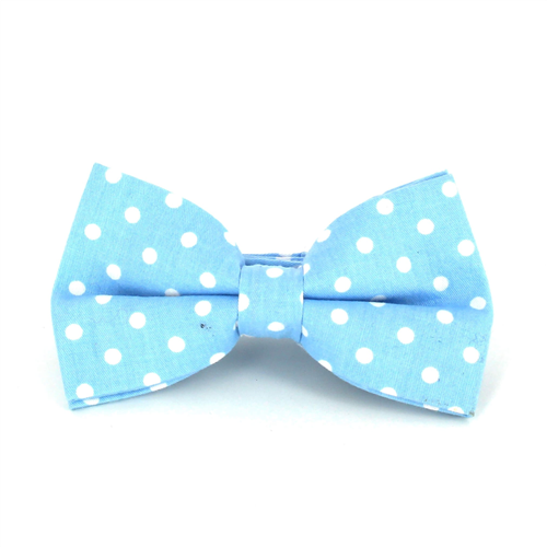 Blue Bow Tie with White Polka Dots
