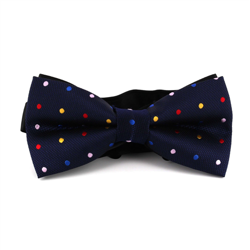 Multicolor Polka Dot Blue Bow Tie