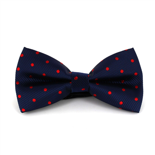 Blue Bow Tie with Red Polka Dots