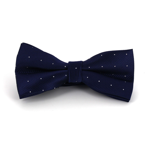 Midnight Blue Bow Tie with Shimmering Dots