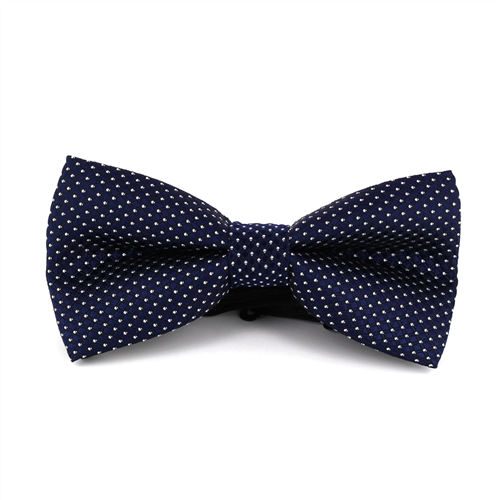 Blue Bow Tie with Dots and Checks