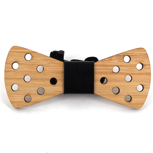 Bamboo Perforated Bow Tie with Leather