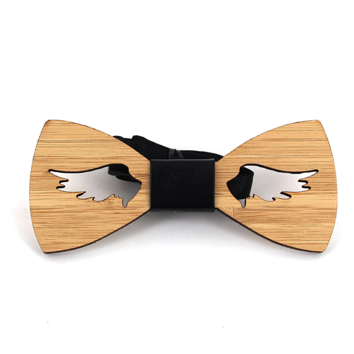 Bamboo Hollow Wing Bow Tie