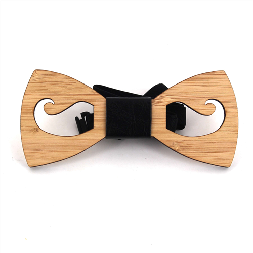 Bamboo Hollow Mustache Bow Tie