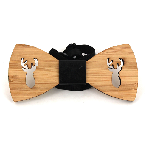 Hollow Deer Head Bamboo Bow Tie