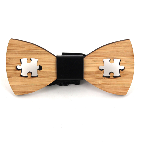 Puzzle Hollow Bamboo Bow Tie