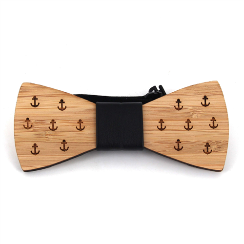 Bamboo Bow Tie with Mini Anchors