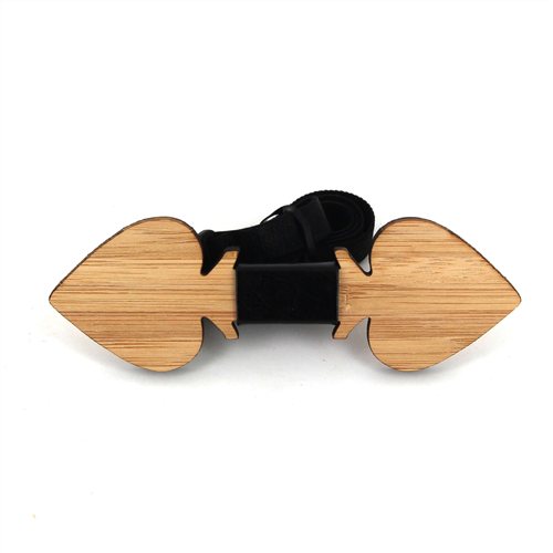 Bamboo Spades and Leather Bow Tie