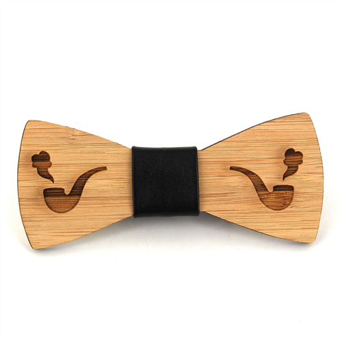 Bamboo Smoking Pipes Bow Tie