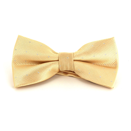 Beige Bow Tie with Shimmering Dots