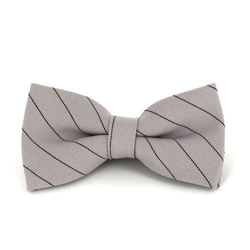 Beige Bow Tie with Black Stripes