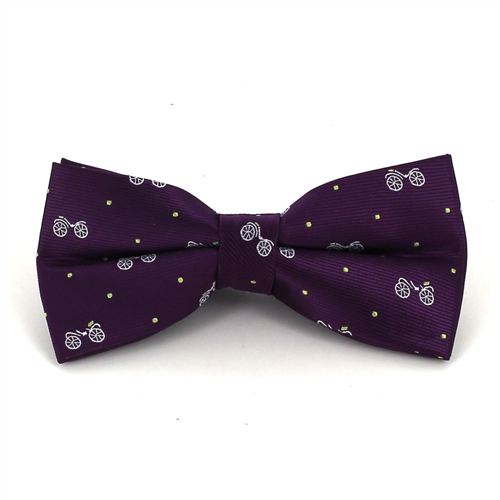 Purple Retro Bicycles Bow Tie