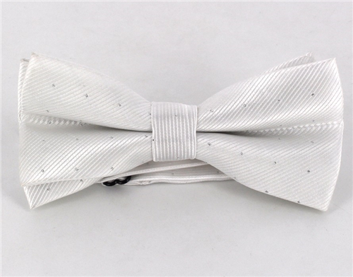 White Bow Tie with Shimmering Dots