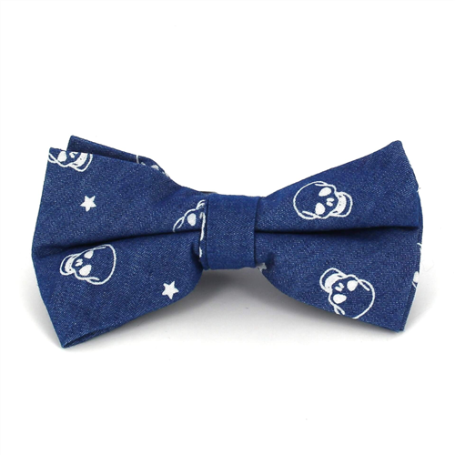 Skull Denim Bow Tie