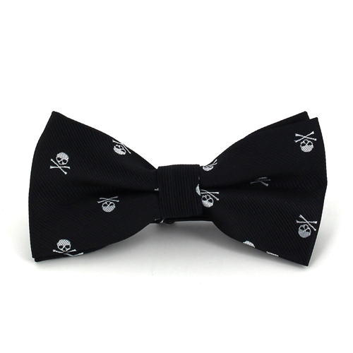 Black Skull Bow Tie